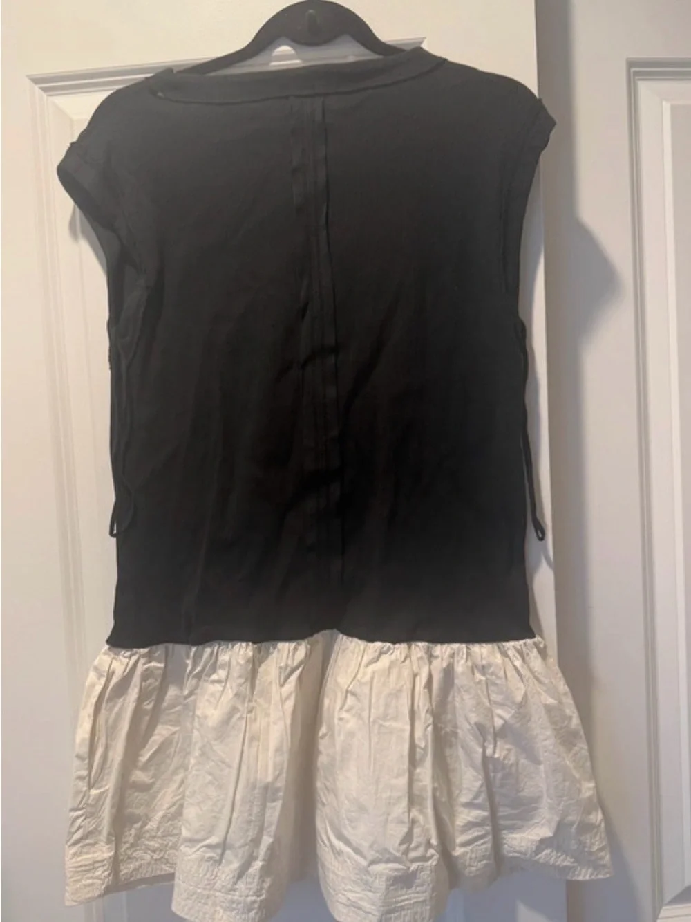 Free People Simply Smitten Mini Dress Black White Mixed Media OB1297645 XS